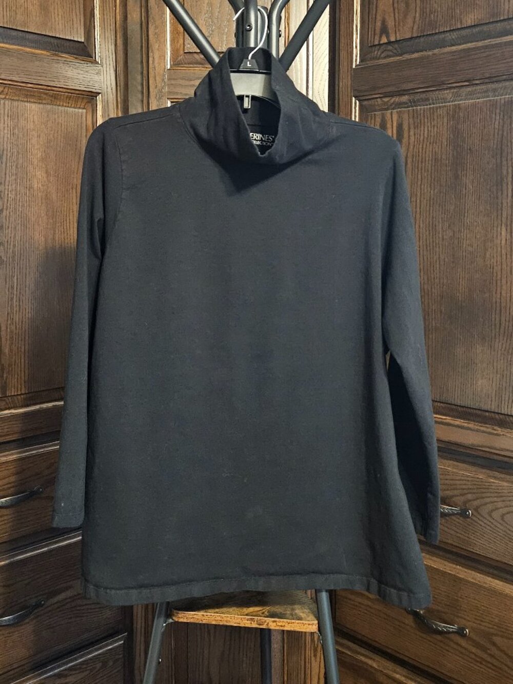 Catherines Suprema Collection Women's 0X Black Long Sleeve Turtleneck Top